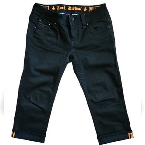 ROCK REVIVAL Black Celie Capri Jeans NWOT Size 29